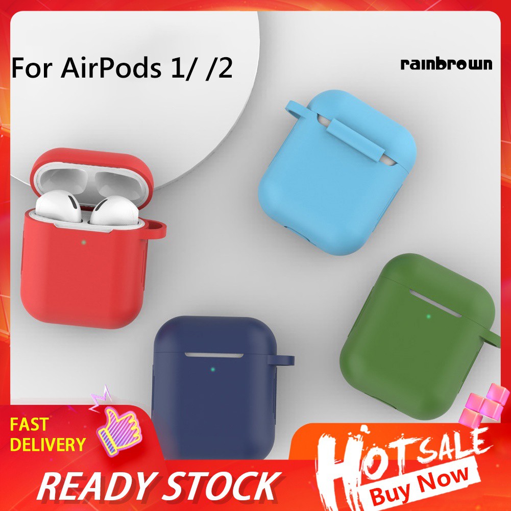 Vỏ Đựng Bảo Vệ Hộp Sạc Tai Nghe Airpods 1 / 2 Bằng Silicone