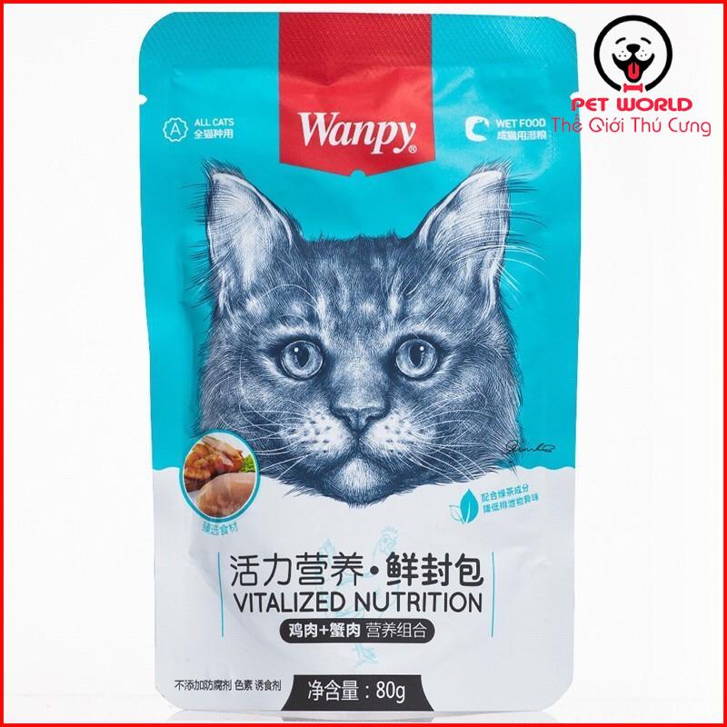 Pate cho mèo Wanpy gói 80g mix tổng hợp 7 vị