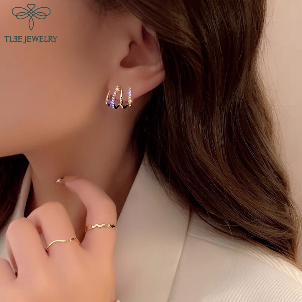 Khuyên tai bạc nữ TLEE mẫu bàn cao mẫu lạ TleeJewelry B0244