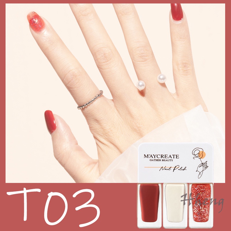 YADORNOS Gel Sơn Bóng Móng Tay 3 Trong 1 Nhanh Khô 4g*3 3 Trong 1