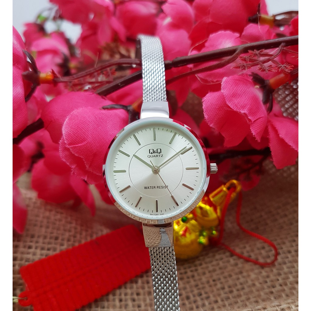 Đồng hồ nữ Q&amp;Q Citizen QA17J201Y dây sắt thương hiệu Nhật Bản