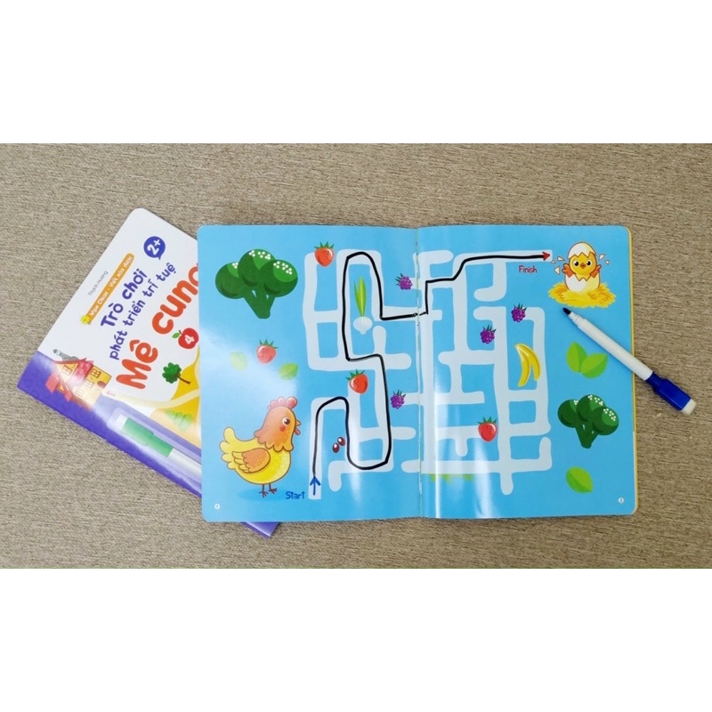 Sách -  Wipe Clean Viết Xóa - Mê Cung Phát Triển Trí Tuệ 1234 - tặng kèm 2 bút (Dành Cho Trẻ 2-6 Tuổi)