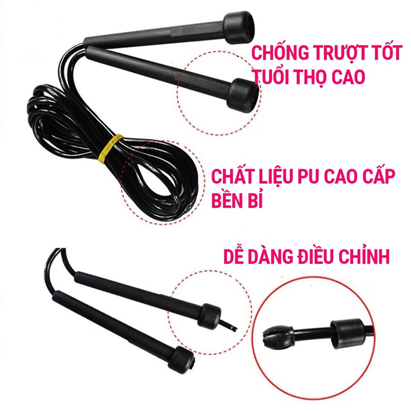 Dây Nhảy Thể Dục Thể Thao Siêu Gọn Nhẹ Dành Cho Người Lớn Và Trẻ Em Dây Nhảy Thể Lực Chất Liệu PVC Cao Cấp Dài 2,5m TT18