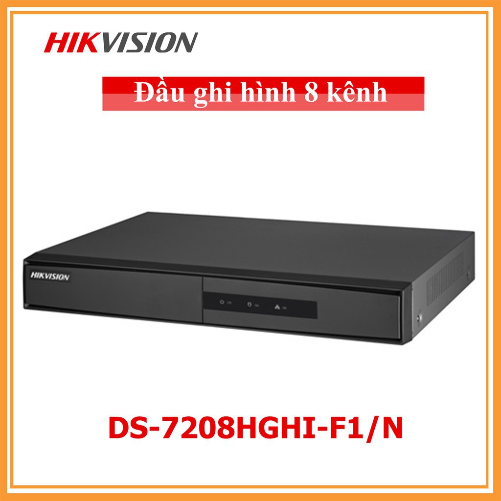 Đầu ghi hình Hikvision 8 kênh 7208HGHI-F1 3MP- vỏ sắt - CAM KẾT CHÍNH HÃNG