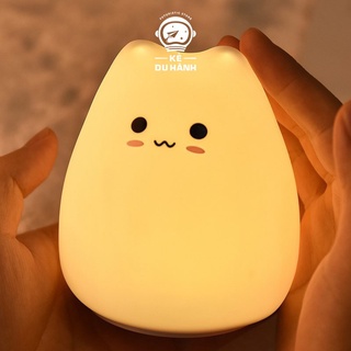 Đèn ngủ silicone Kẻ Du Hành cảm ứng đổi màu hình chú mèo cute