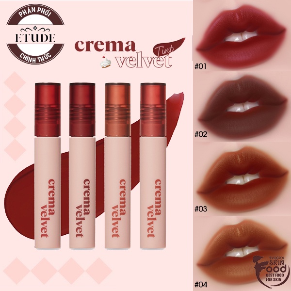 [Mã 2712FMCGSALE giảm 8% đơn 500K] Son Kem Lì, Mịn Mượt như Nhung Etude Crema Velvet Tint 3.6g | BigBuy360 - bigbuy360.vn