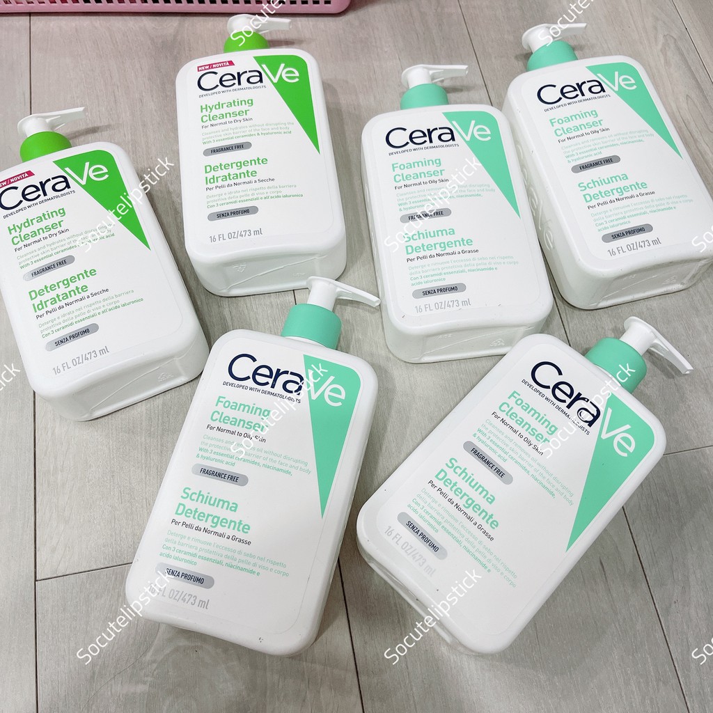 Sữa Rửa Mặt Da Thường Đến Da Dầu CeraVe Foaming Facial Cleanser 355ml - 473ml