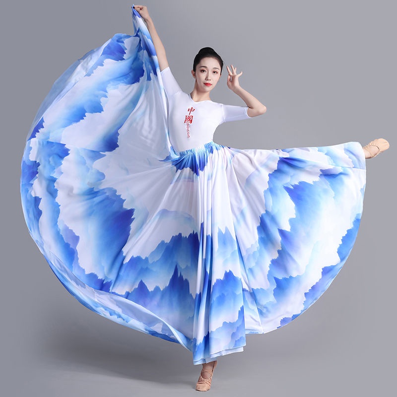 Chân Váy Múa Dáng Xòe 720 Độ Phong Cách Trung Hoa Cổ Điển