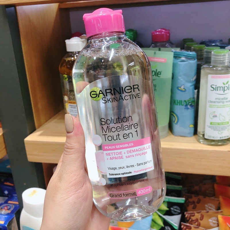 Nước tẩy trang Garnier Micellar Cleansing Water hồng nhạt (400ml)