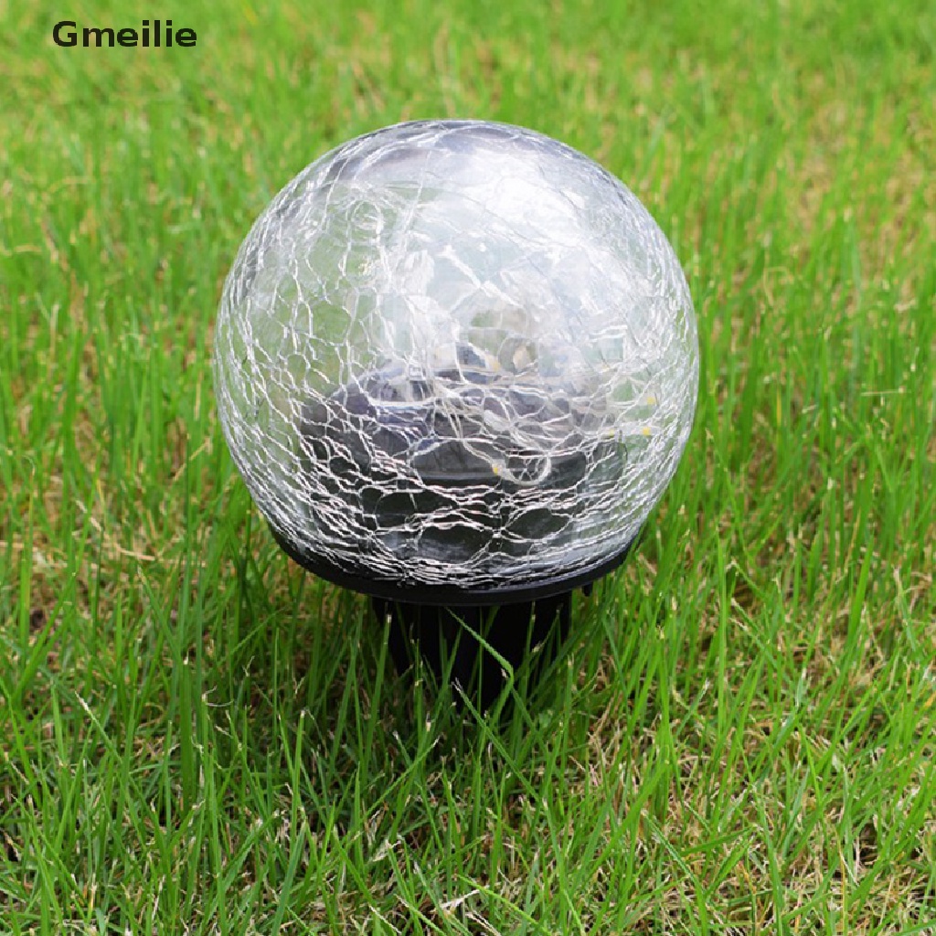 Gmeilie LED Solar Light Waterproof Garden Lawn Lamp Outdoor Glass Ball Cracked Light VN