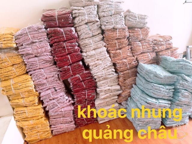 Áo khoác nhung lửng phom rộng có nón hàng Quảng Châu loại 1 | BigBuy360 - bigbuy360.vn