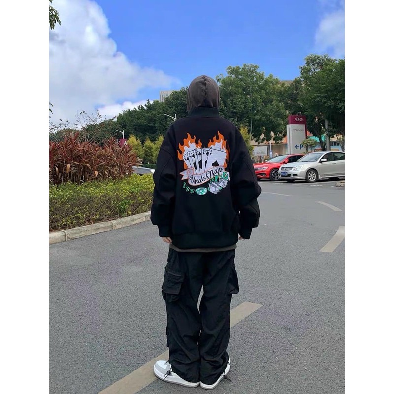 ÁO KHOÁC BOMBER BỐNG CHÀY UN ( hình chụp thật )