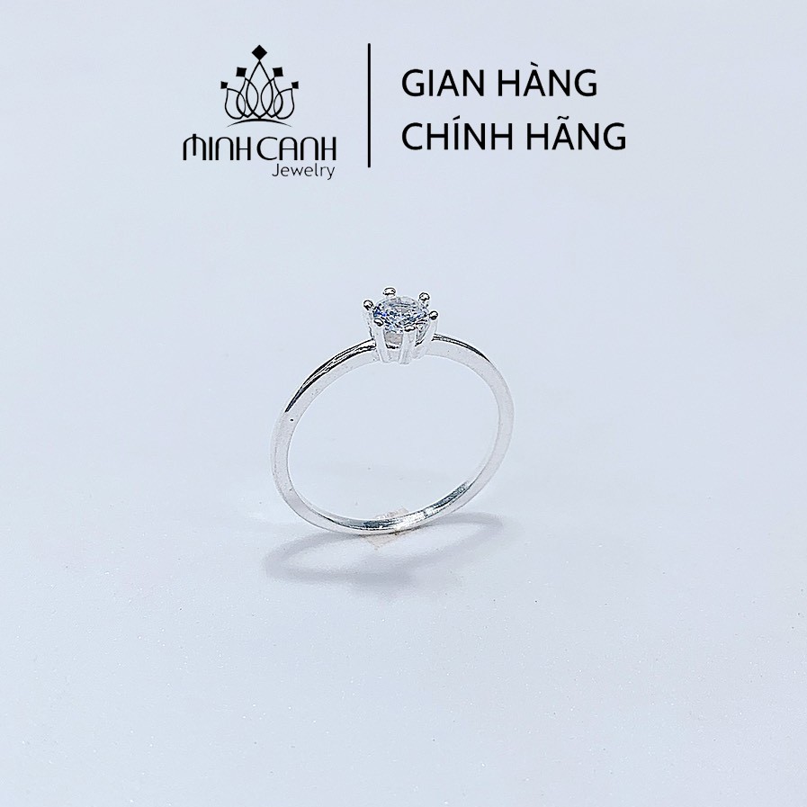 Nhẫn Mảnh 6 Chấu Trơn Bạc Ta - Minh Canh Jewelry