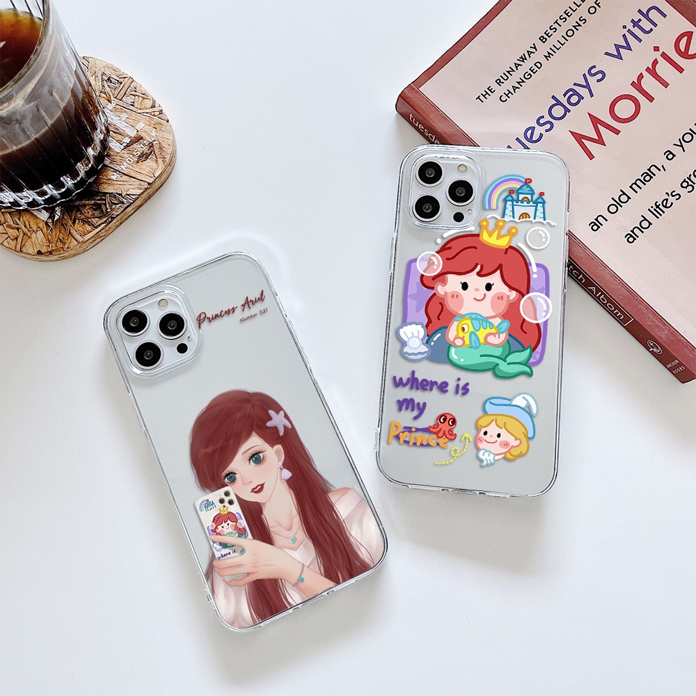 Ốp Điện Thoại Họa Tiết Hoạt Hình Nàng Tiên Cá Cho Iphone 11 Pro Max 12 Pro Max 13 Pro Max Mini 6 7 8 6 7plus Se 2020 X Xs Xr 5 4