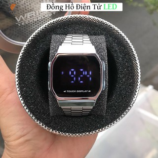 Đồng hồ điện tử Nam Nữ A168, màn hình Led cảm ứng chống nước, Dây đeo tay Inox, Unisex thời trang sang trọng