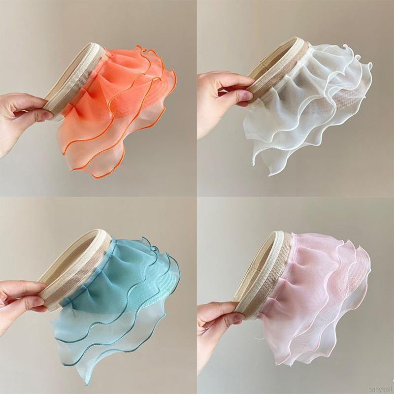 Mũ Lưỡi Trai Chống Nắng Phối Lưới Màu Sắc Kẹo Ngọt Phong Cách Hàn Quốc Cho Bé Gái 2-5 Tuổi