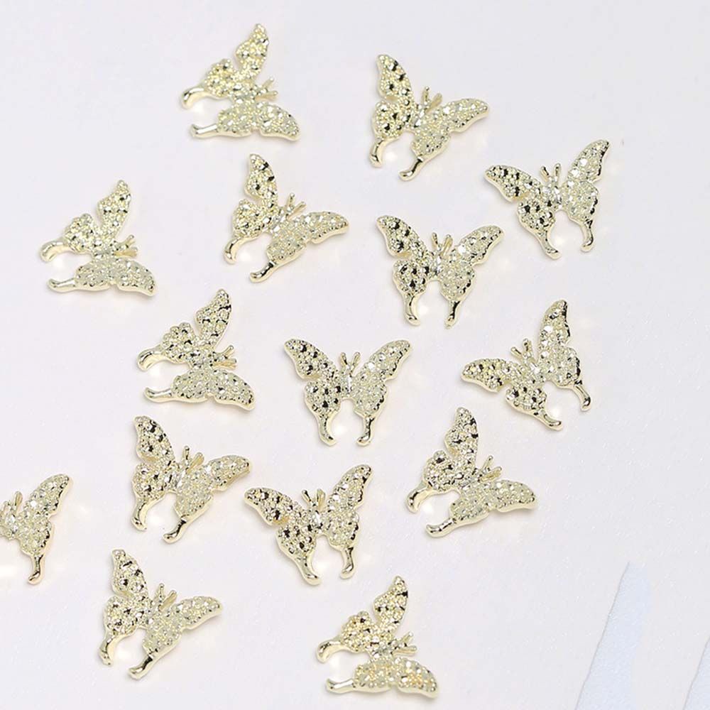 [Hàng mới về] Hạt phụ kiện trang trí móng tay nghệ thuật hình bướm 3d làm từ hợp kim kiểu Nhật sang trọng