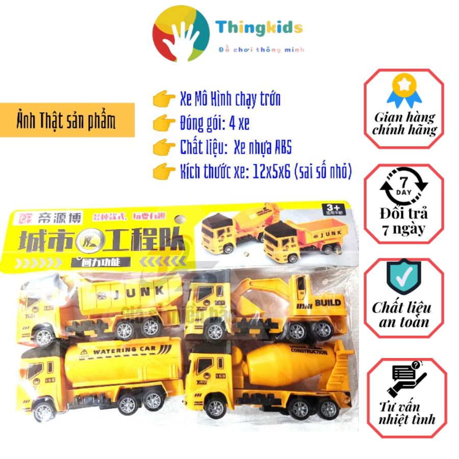 Set vỉ xe ô tô công trình xây dựng cho bé - Thingkids