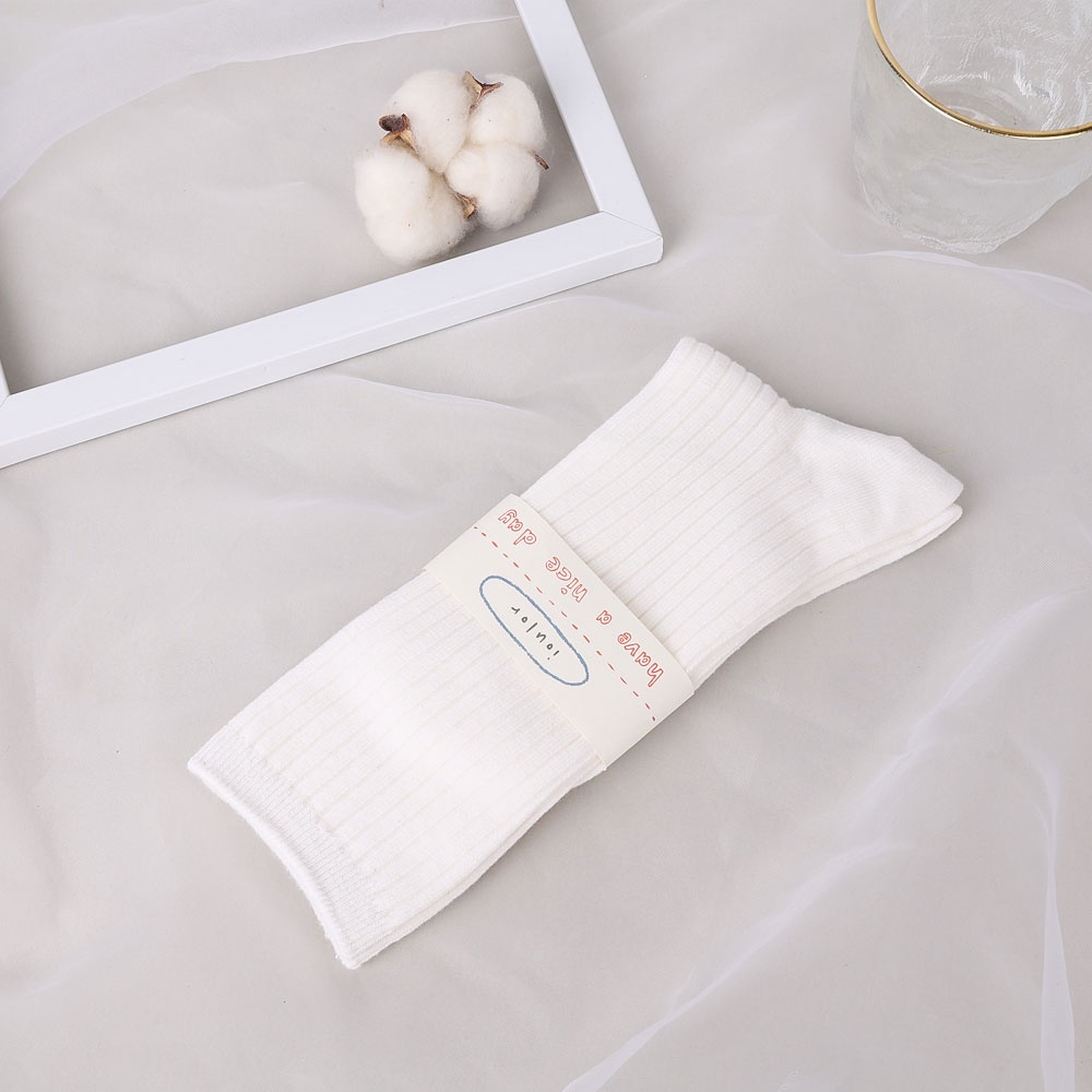 Vớ Thể Thao Cotton Dày Thoáng Khí Họa Tiết Kẻ Sọc Đơn Giản Thời Trang Thu Đông Dành Cho Nữ