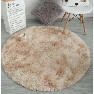 Thảm tròn lông loang Muji