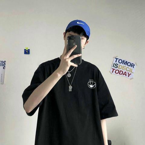 Áo thun tay lỡ form rộng unisex kaw vui vẻ