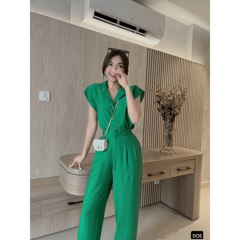 (Free ship) Xả Lỗ Mẫu HOT Sét Tuyết Nhung Áo Cổ Bẻ Cụt Tay Phối Với Quần Dài Form Rộng Sang Chảnh UP HHP Fashion