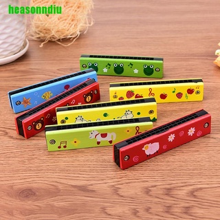 HEAS Dễ Thương Tremolo Harmonica 16 Lỗ Nhạc Cụ Trẻ Em Giáo Dục Vỏ Gỗ Nhiều Màu Sắc