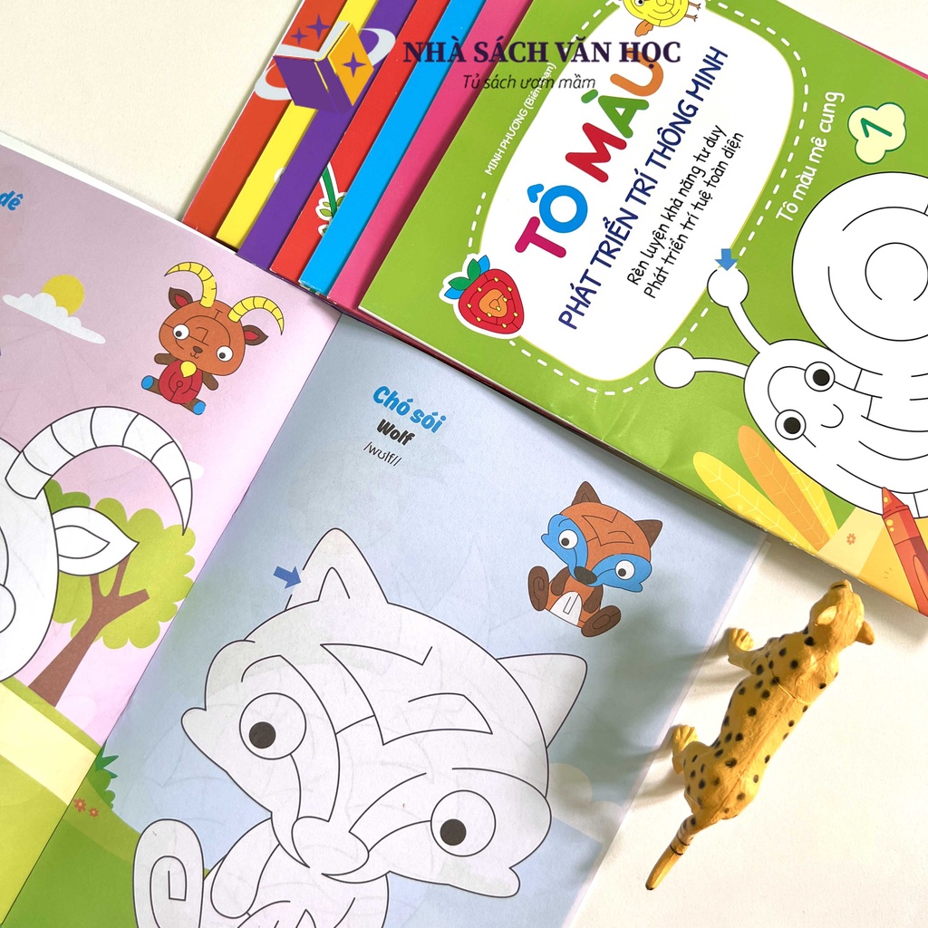Sách - Tô Màu Phát Triển Trí Thông Minh Cho Bé Từ 2 - 6 Tuổi - 8 Quyển Tô Màu Song Ngữ Anh Việt
