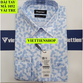 (1052 HVL) ÁO SƠ MI VIỆT TIẾN DÀI TAY VẢI TRE HOA VĂN