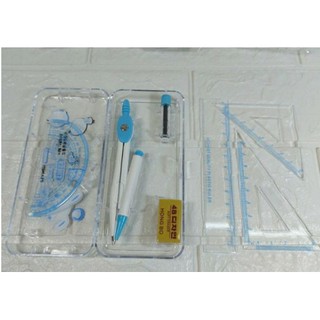 Bộ dụng cụ học sinh: bộ thước kẻ, compa, eke, đo độ (thước bộ học sinh)