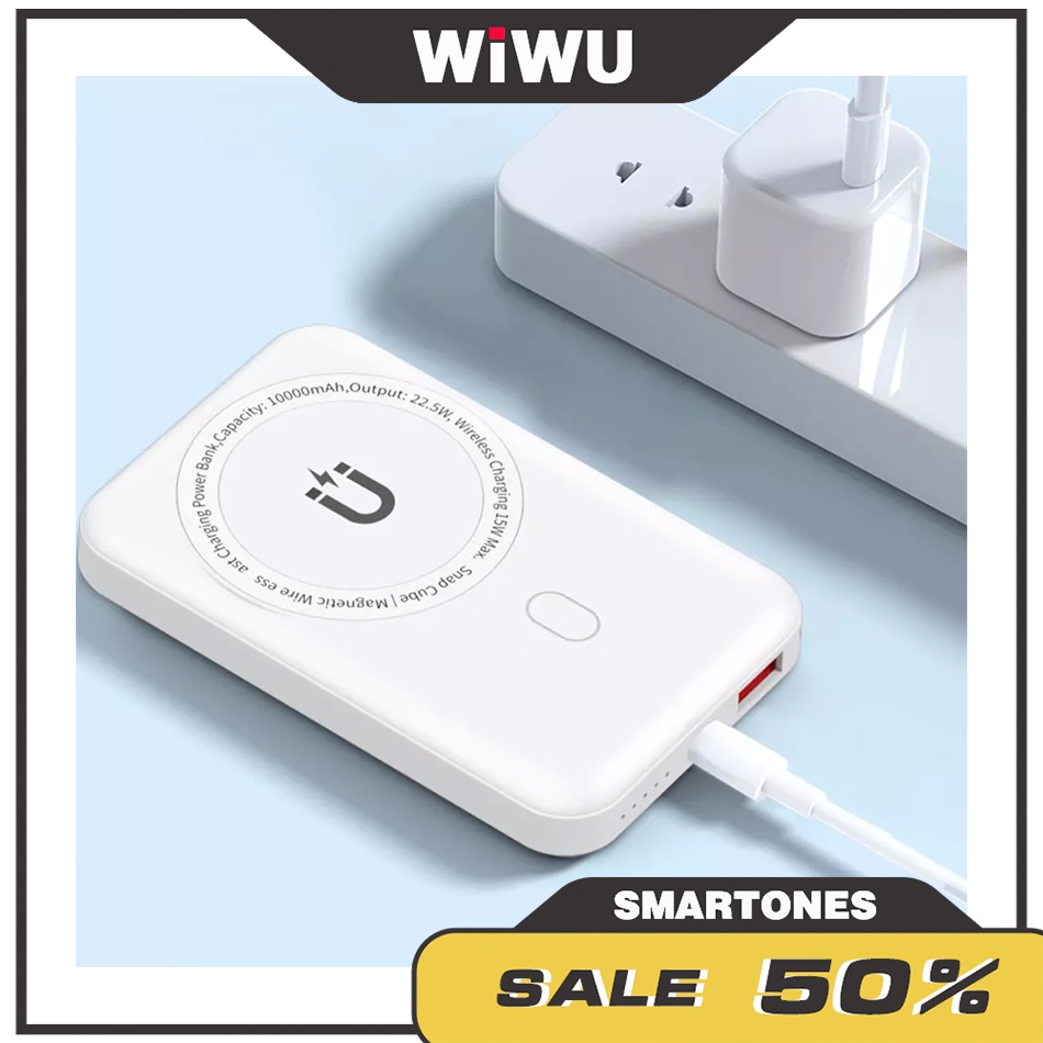 Pin dự phòng Wiwu Snap Cube 10.000mAh sạc nhanh Magsafe 15W , PD 20W , USB A 22.5W cho iPhone 12 và iPhone 13