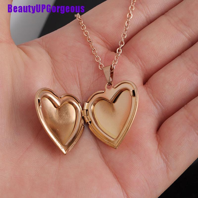 Vòng cổ Mặt Khóa Trái Tim Mở Được Dùng Làm Khung Hình Cho Nam Và Nữ