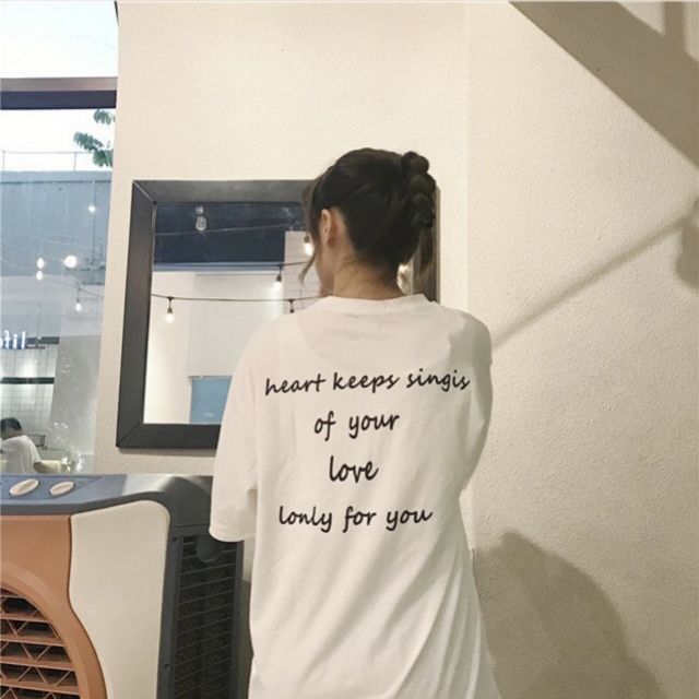 Áo thun free size tay lỡ in Little Thing 🤗