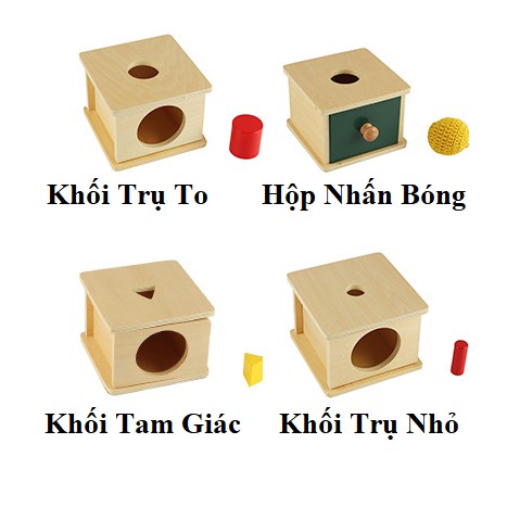 Set GIáo Cụ Montessori 21 Món - Đồ Chơi 0 - 3 Tuổi Tư Duy Phát Triển Phối Hợp Tay Mắt Bằng Gỗ Loại Đẹp