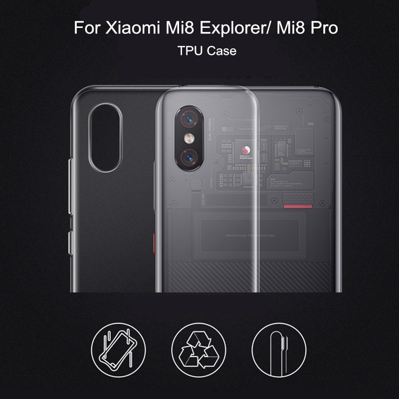 Ốp Xiaomi Mi 8 Pro / Mi 8 Explorer dẻo trong suốt (Loại đẹp)