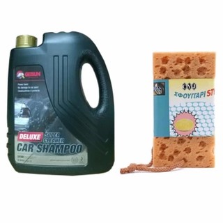 Nước rửa ô tô xe máy chuyên dụng Deluxe Super 2L kèm bọt biển lau rửa xe