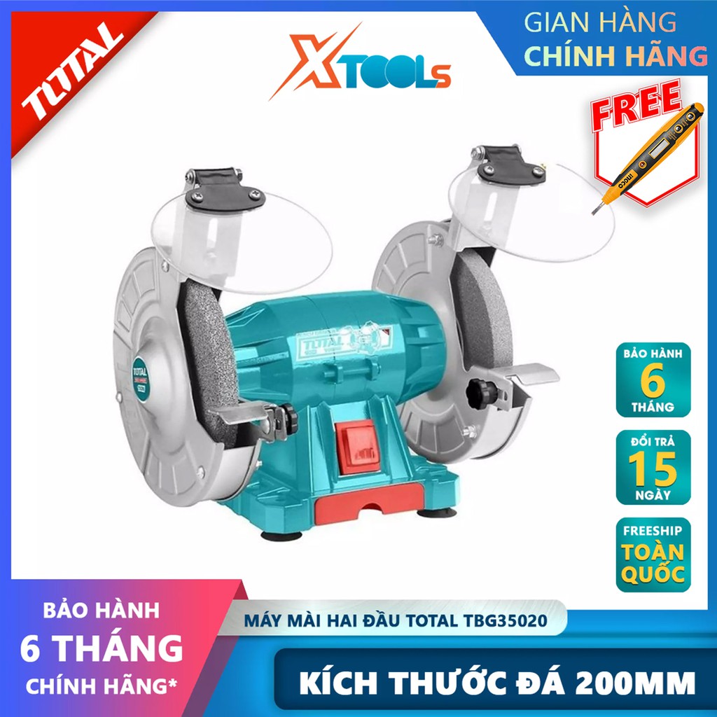 Máy mài hai đá TOTAL loại 150W hoặc 350W, máy mài để bàn 2 đá 220V, Máy mài 2 đá công suất 150W và 350W - chính hãng