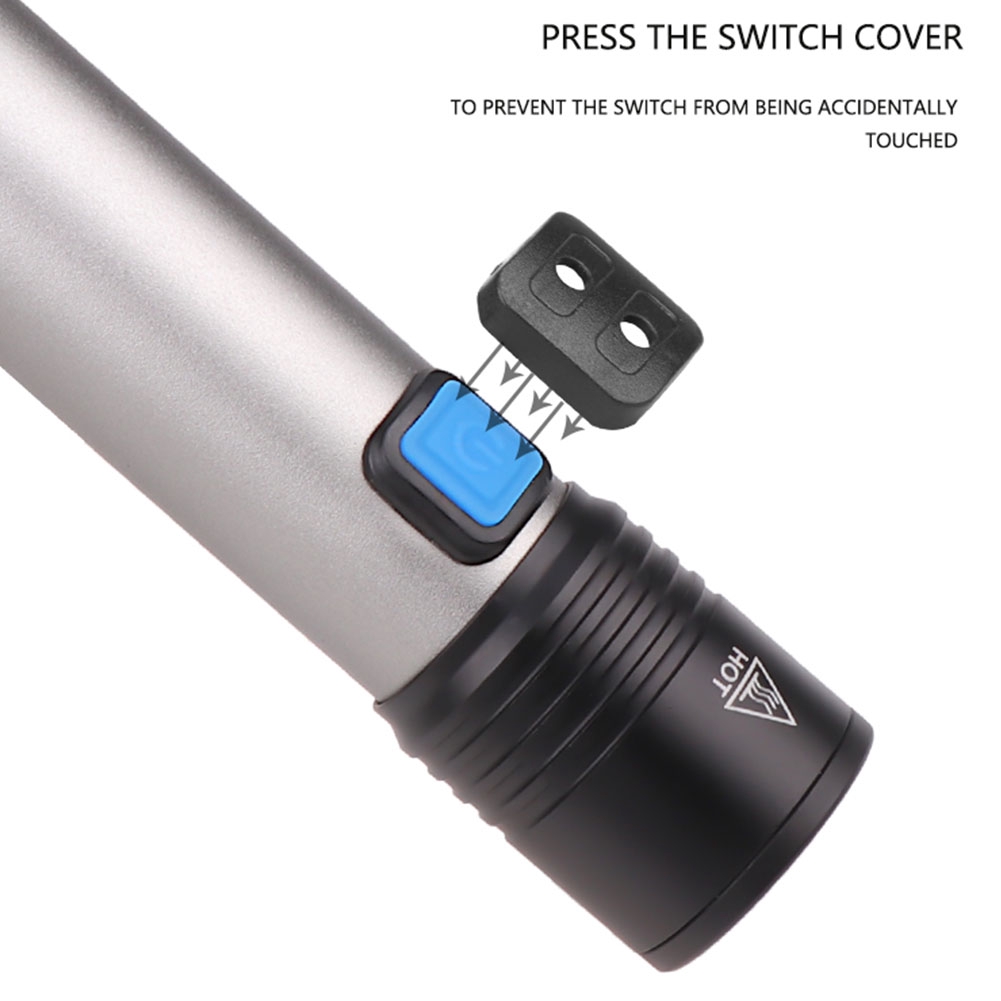 Đèn pin LED T6 sạc cổng USB 4 chế độ sáng tiện lợi