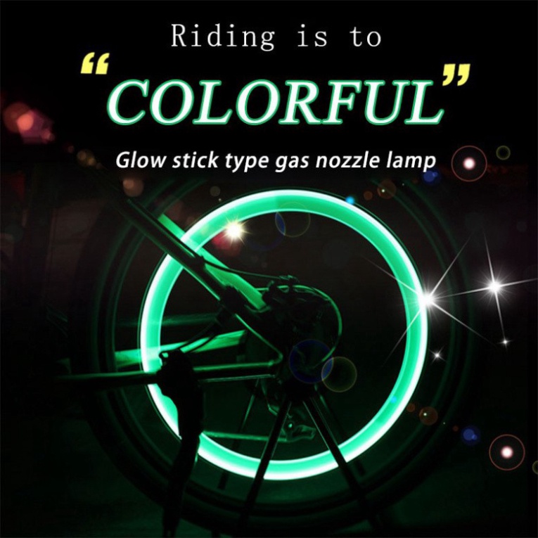 Bộ 2 Đèn Led Gắn Van Bánh Xe Đạp / Mô Tô Tiện Dụng 2 van xe phát sáng