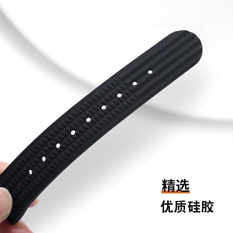 （Bolanxun） Dây đeo đồng hồ silicone thay thế cho Đồ hộp Seiko Số 5 Dây đeo đồng hồ cao su Casio Tissot màu xanh 19 20 21