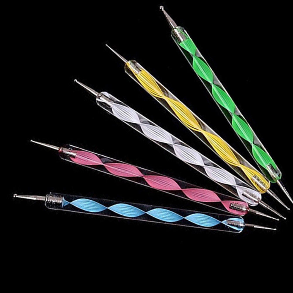 Set 5 Dụng Cụ Trang Trí Móng Tay Nghệ Thuật Hai Đầu Họa Tiết Cẩm Thạch / Chấm Bi