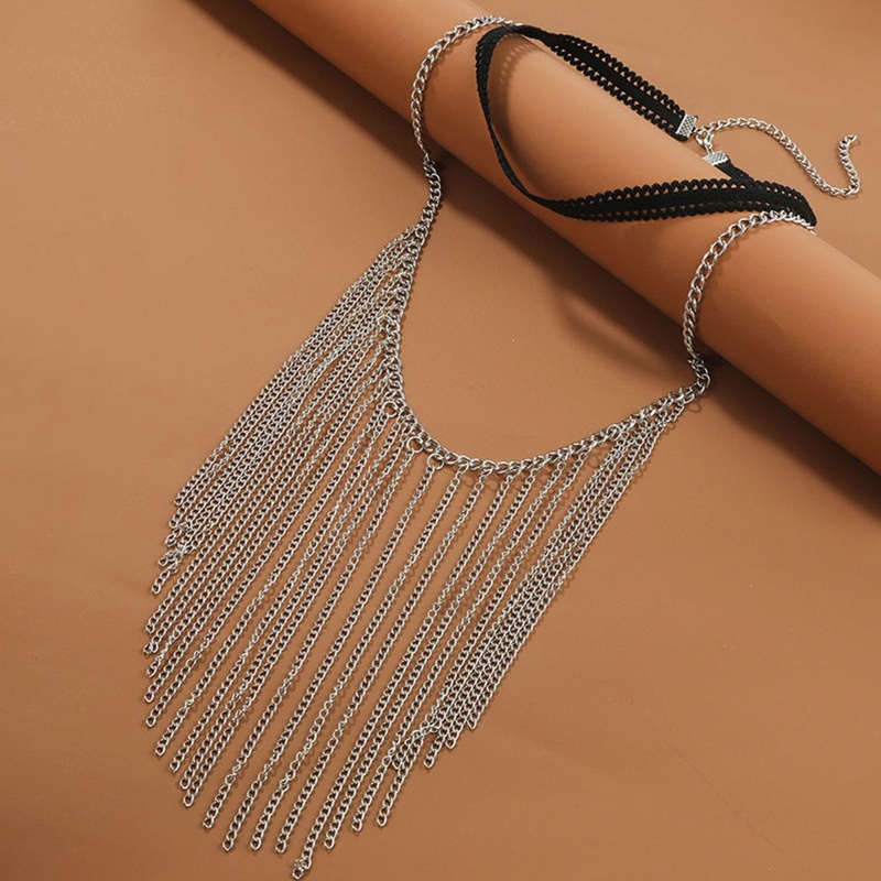 Chuỗi Vòng Đeo Chân Nhiều Lớp Tua Rua Phong Cách Punk