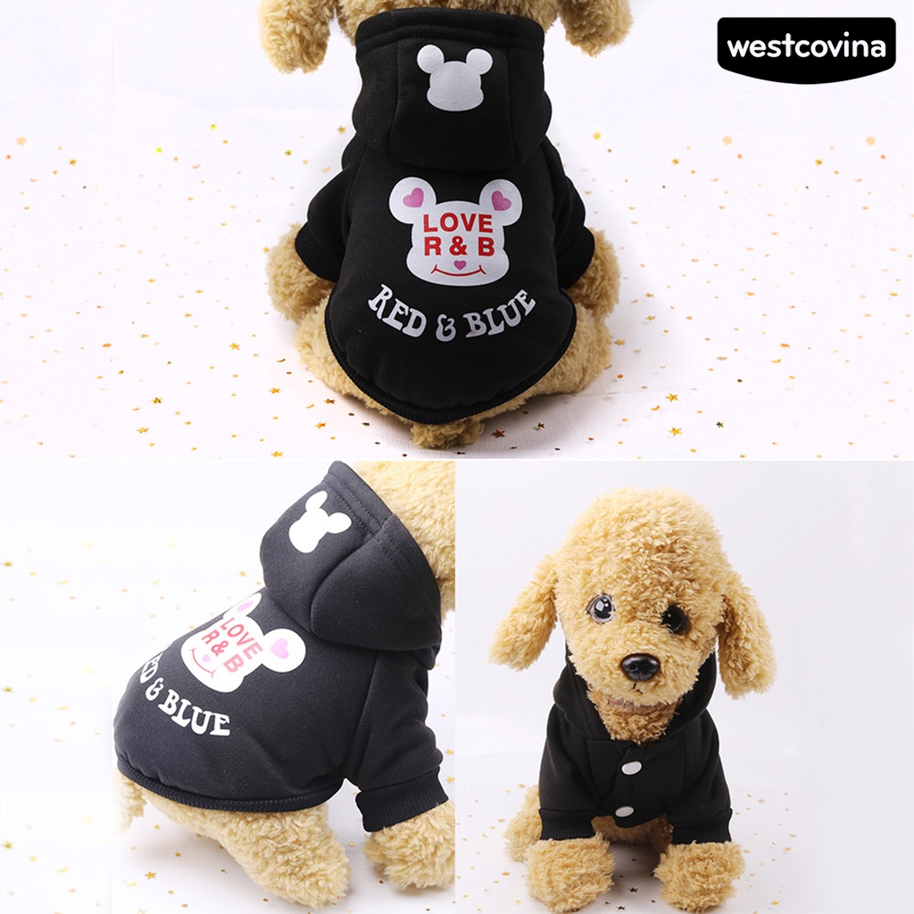 Áo Hoodie Giữ Ấm In Họa Tiết Có Nút Cài Cho Thú Cưng