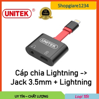 Mua Cáp chia Lightning ra Jack 3.5MM + Lightning (sạc) UNITEK M1103A - Hàng chính hãng