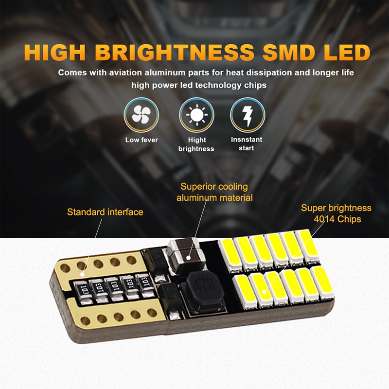 1 Đèn led 12v canbus t10 w5w 194 501 Trang Trí Nội Thất Xe Hơi