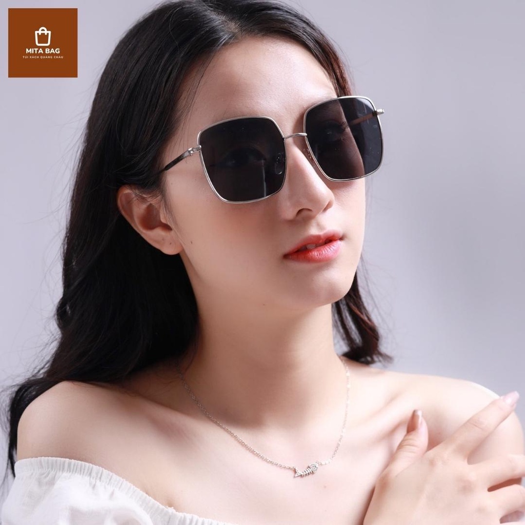 Kính mát nữ MITABAG gọng vuông lớn kim loại cao cấp chống bức xạ ánh sáng xanh bảo hành 12 tháng