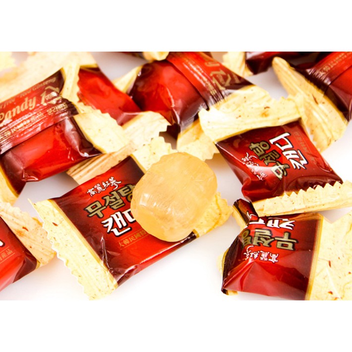 [Tặng thêm 2] Combo 5 gói kẹo hồng sâm không đường Hàn Quốc 500g cao cấp (gói vàng), quà tặng ăn vặt cho ông bà
