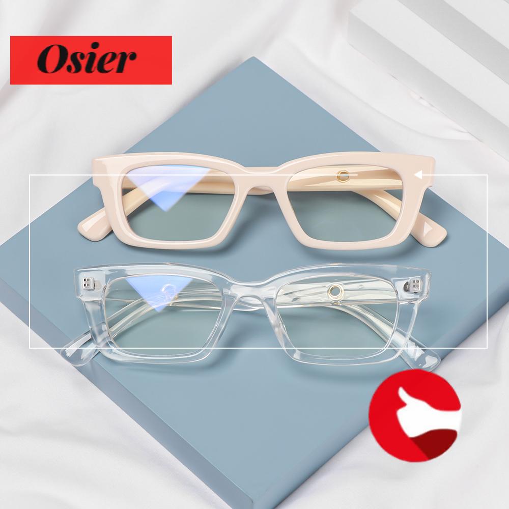 👒OSIER🍂 Men Women Anti-blue Light Glasses Blue Light Blocking Computer Goggles Square Frame Eyewear Vision Care Fashion Radiation Protection Retro...