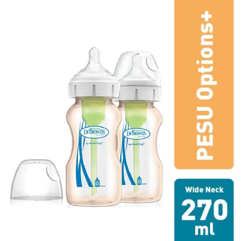 Bình sữa Dr. Brown's cổ rộng 150ml-270ml nhựa PESU