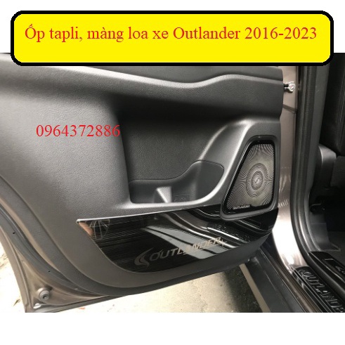 Ốp tapli, màng loa cánh cửa Xe Mitsubishi Outlander 2016-2023, chất liệu tiTan cao cấp